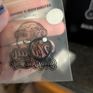 Black Hoop Nose Ring with Opal Accent